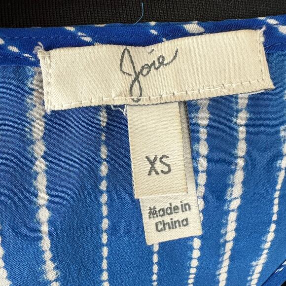 JOIE Blue White Stripe Sleeveless Scoop Neck Racerback Silk Tank Top Size XS - Picture 7 of 9